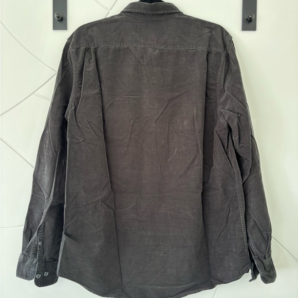 RVCA Men’s Charcoal Corduroy Long-sleeve Shirt Sz Large - Picture 3 of 6